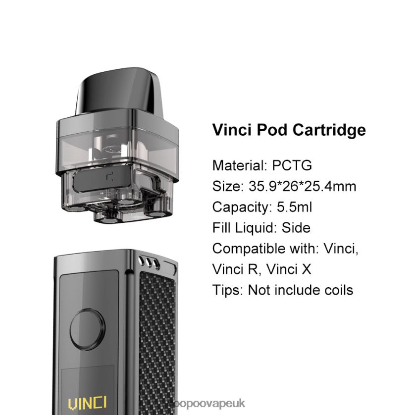 VOOPOO UK Sale - VOOPOO VINCI REPLACEMENT POD (2Pcs) Black 4PF602554