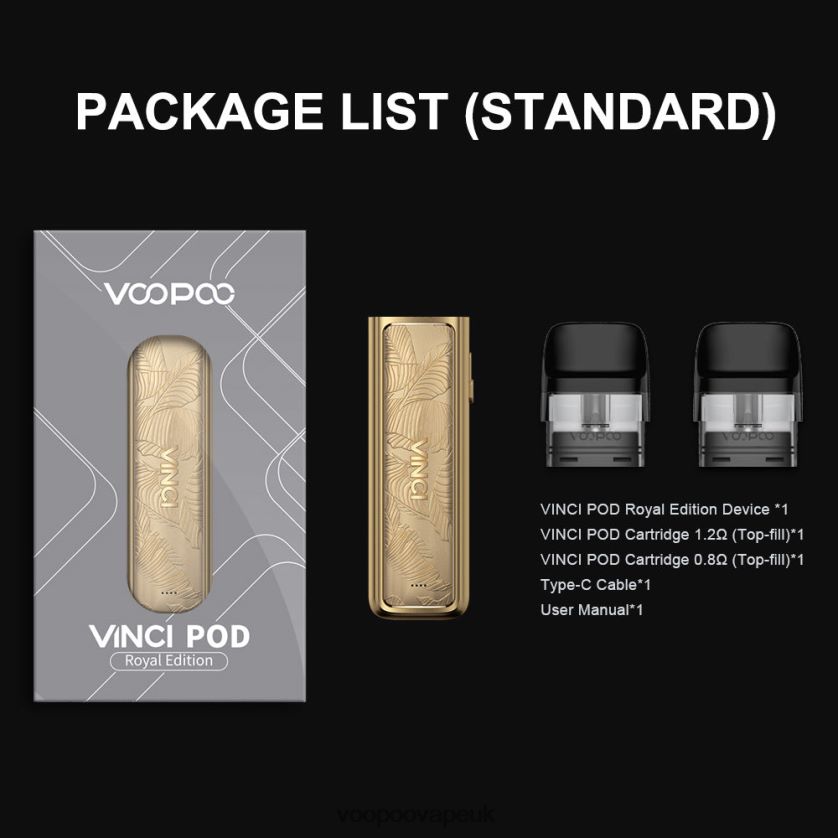 VOOPOO UK Store - VOOPOO VINCI POD Royal Edition Gold Leaf 4PF602343