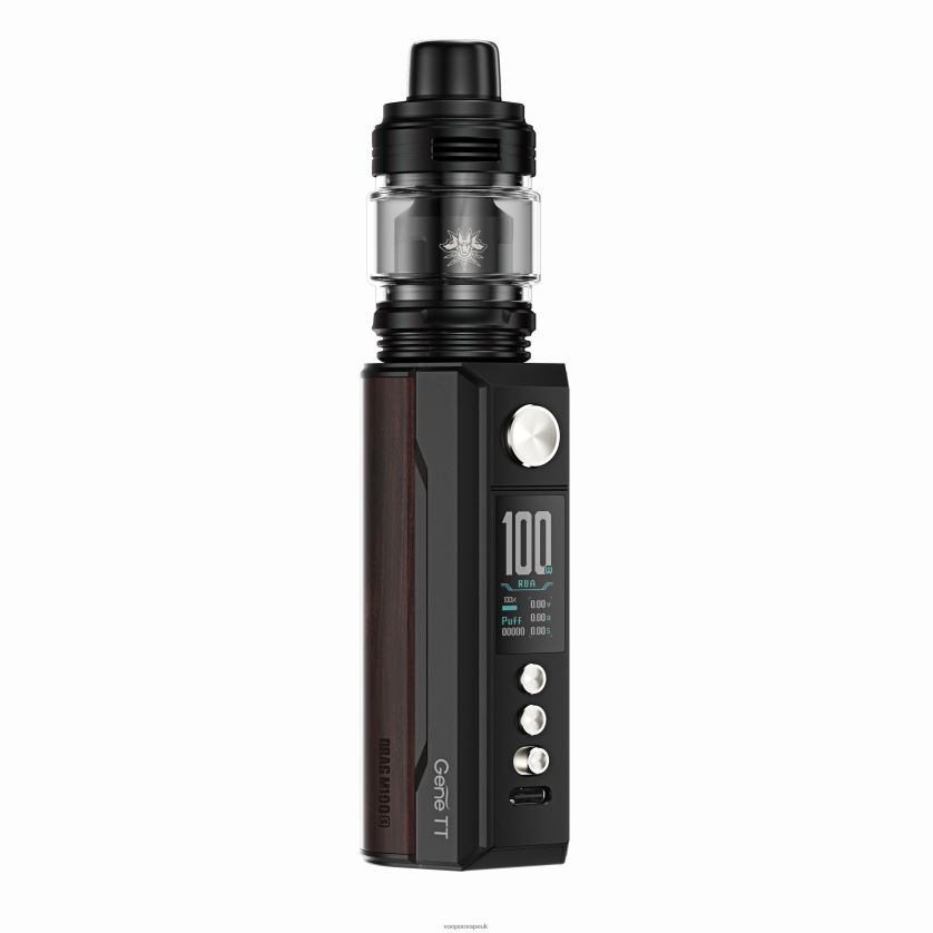 VOOPOO UK Sale - VOOPOO DRAG M100S Mod Device Black & Darkwood 4PF602274